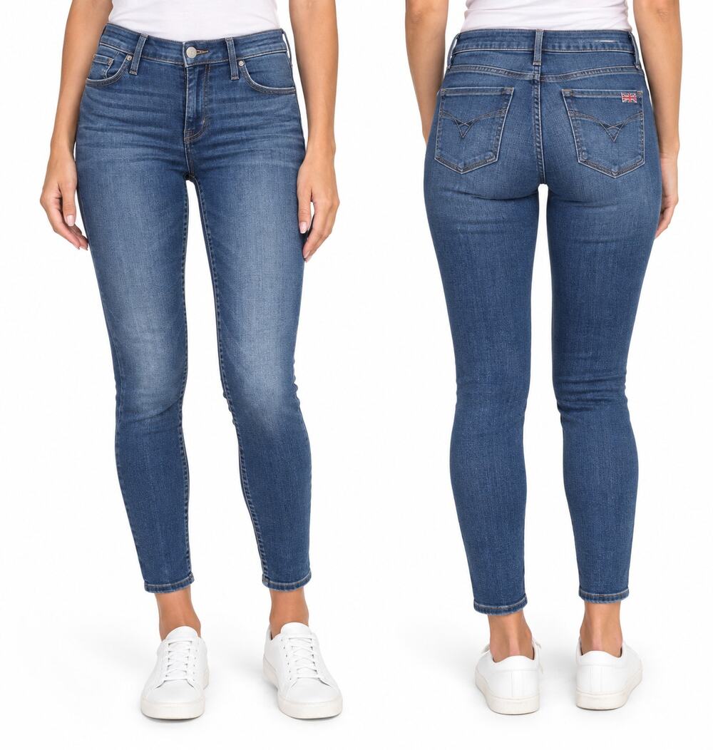 Hudson Krista Super Skinny Jeans Women's 32 Blue Medium Wash Stretch 27 Inseam